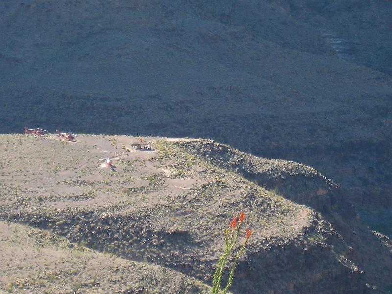 Landing spot inside the Grand Canyon